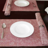 Tischsets aus Halbleinen mit 3cm Kuvertsaum-Design 35 Fresco-Farbe Bordeaux