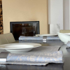 Tischsets aus Halbleinen mit 3cm Kuvertsaum-Design 35 Fresco-Farbe Azzurro