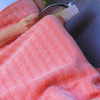 Wohndecke | 100% Bio-Baumwolle | Design 64 Doubleweave | Farbe: Orange / Lila