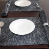 Servietten aus Halbleinen mit 3cm Kuvertsaum-Design 43 Floral Fresco-Farbe Black/Natur