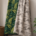 Wohndecke Banana Leaf - ca. 130x200cm - in Grüntöne oder in Grautöne - Biobaumwolle